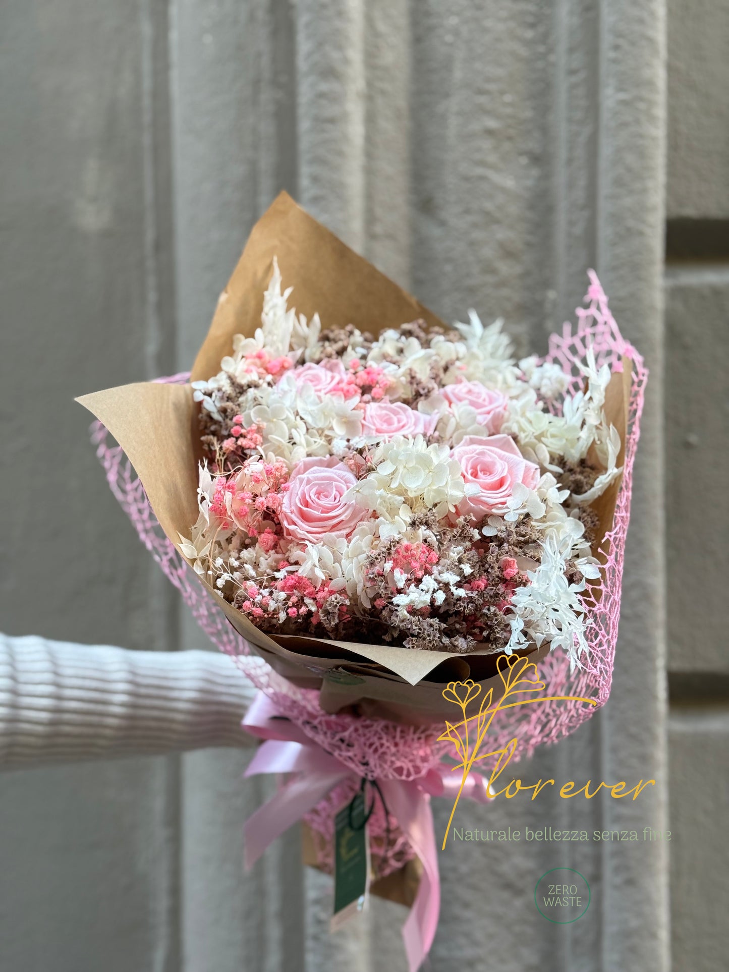 Bouquet di Fiori Stabilizzati Rosa chiaro