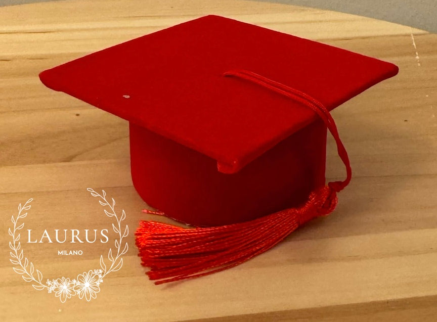 Bomboniera Laurea - Scatola tocco rosso portaconfetti Laurea