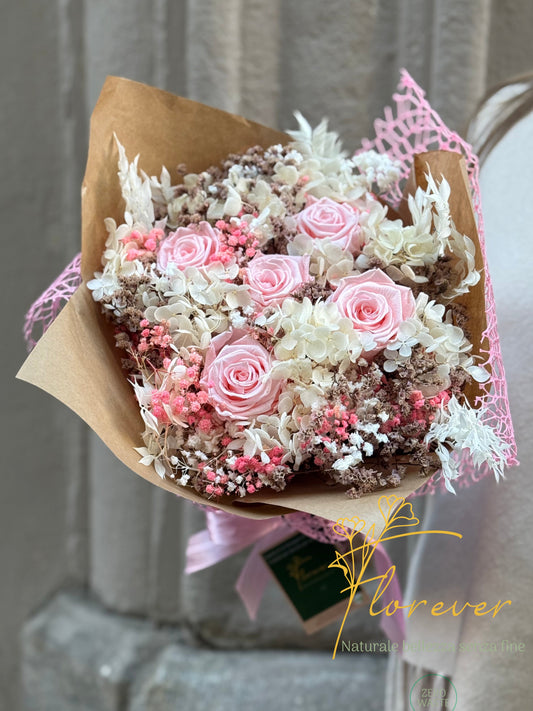 Bouquet di Fiori Stabilizzati Rosa chiaro