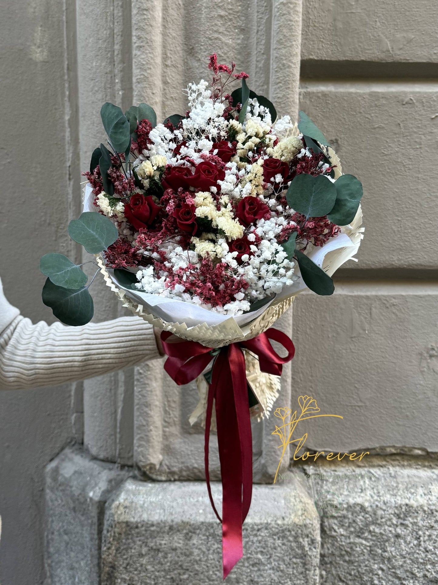 Bouquet di Fiori Stabilizzati Bordeaux