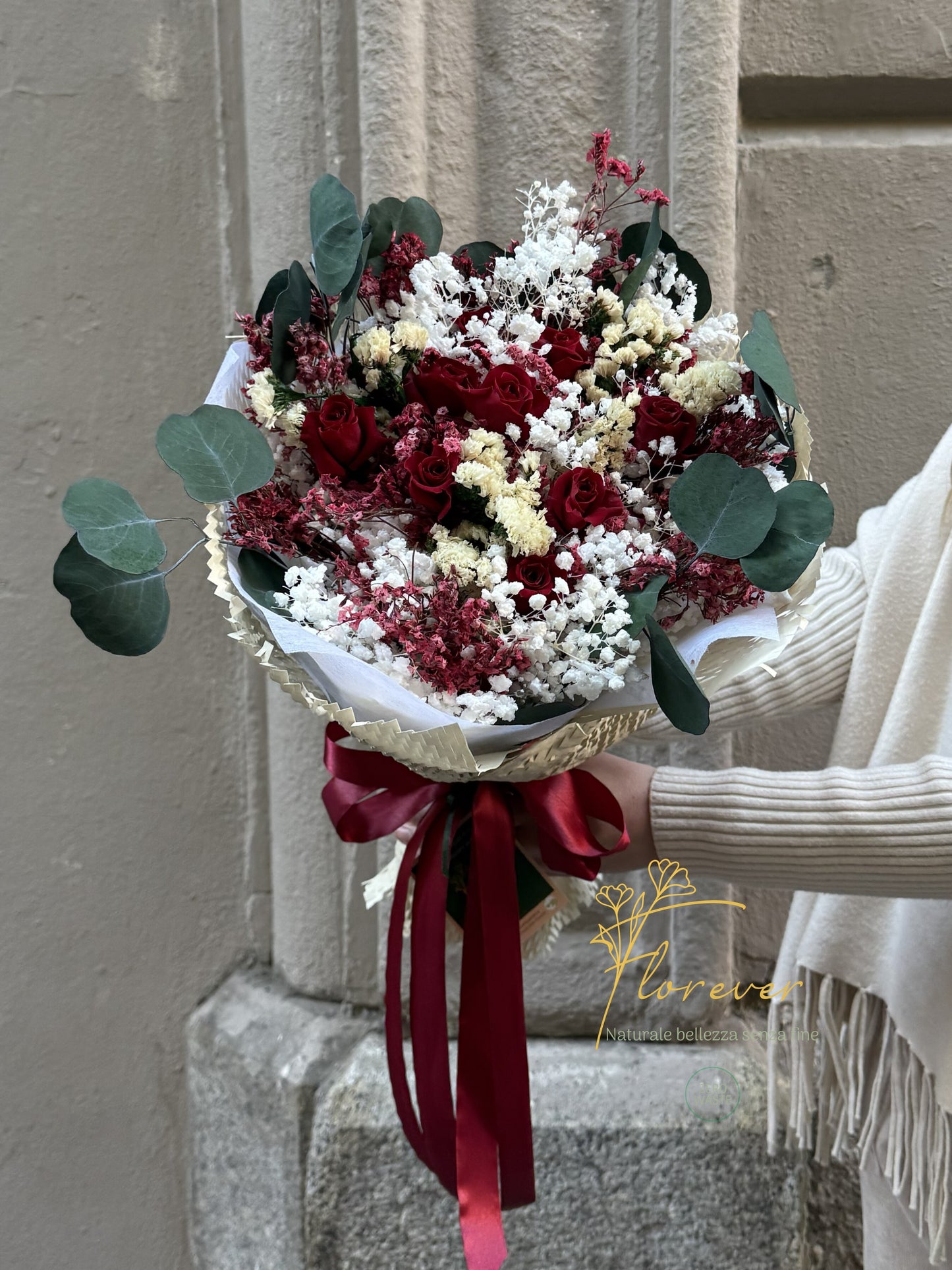 Bouquet di Fiori Stabilizzati Bordeaux