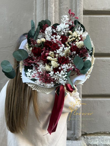 Bouquet di Fiori Stabilizzati Bordeaux