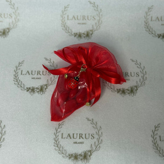 Bomboniera Laurea - sacchetto rosso Cornucopia