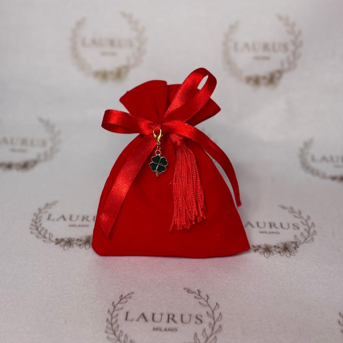 Bomboniera Laurea - sacchetto in velluto rosso