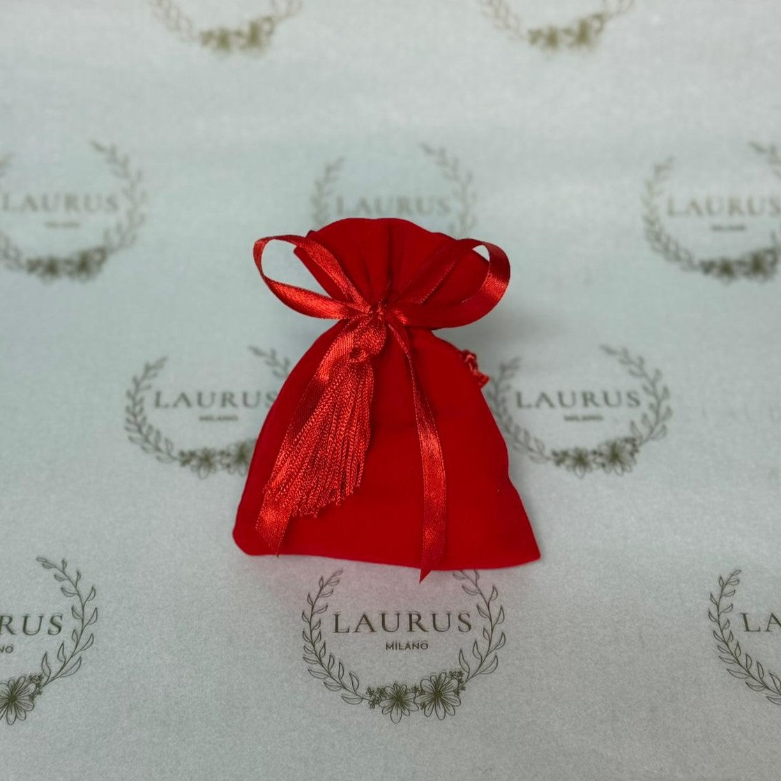Bomboniera Laurea - sacchetto in velluto rosso