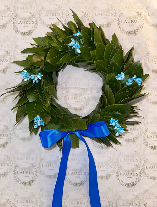 Corona d'Alloro - mini Bacche azzurre