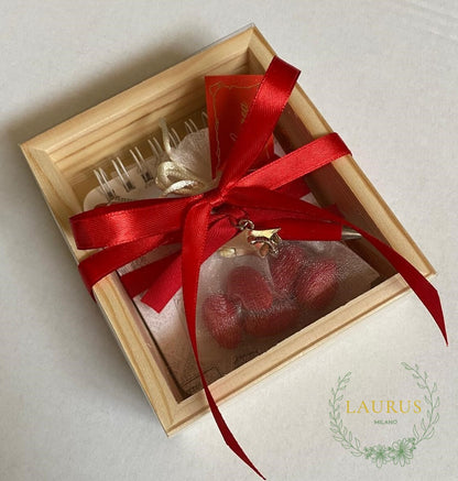Bomboniera Laurea - scatola in legno con penna e blocknotes (SU ORDINAZIONE)